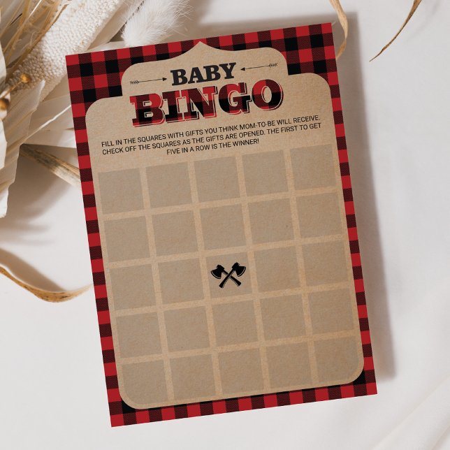 Rustic Lumberjack Plaid Baby Shower Bingo (Von Creator hochgeladen)