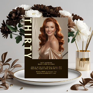 Rustic Luxe Brown & Foil 30. Folieneinladung