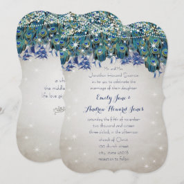 Rustic Luxe Mason Jar Navy Türkise Peacock Einladung