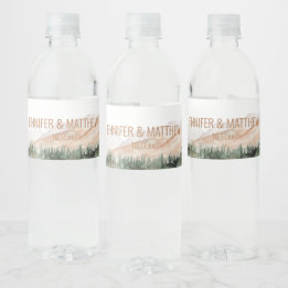Rustic Luxe Nature Outdoor Mountains Gastgeschenk Wasserflaschenetikett