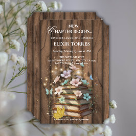 Rustic Magical Storybooks Baby Dusche Einladung