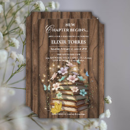 Rustic Magical Storybooks Baby Dusche Einladung