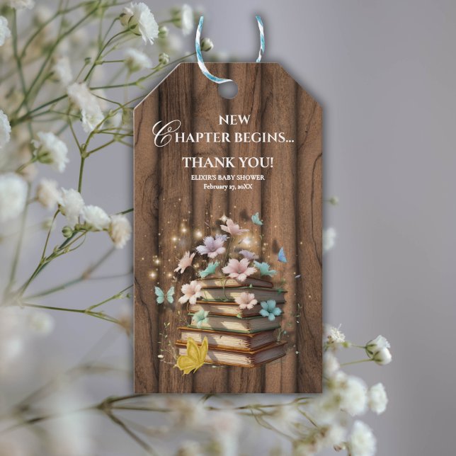 Rustic Magical Storybooks Baby Dusche Geschenkanhänger (Von Creator hochgeladen)