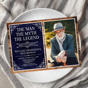 Rustic Man Myth Legend Überraschung 85. Geburtstag Einladung
