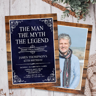 Rustic Man Myth Legend Überraschung Foto 65 Geburt Einladung