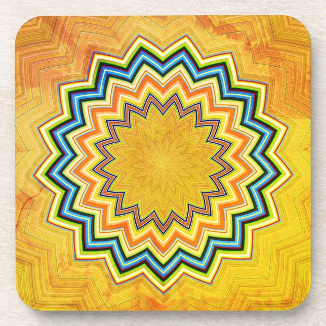 Rustic Mandala Getränkeuntersetzer (Vorderseite)