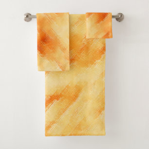Rustic mango yellow like textured painting badhandtuch set