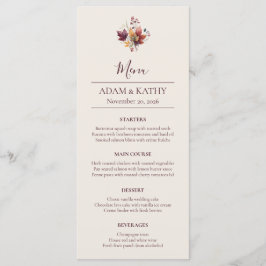 Rustic Maple Leaf Fall Wedding Menu Card Menükarte