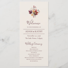 Rustic Maple Leaf Fall Wedding Program Programm