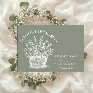 Rustic Market Garden Dusche Dankeskarte