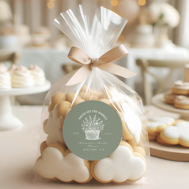 Rustic Market Garden Dusche Runder Aufkleber (Von Creator hochgeladen)