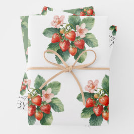 Rustic Market Strawberry Berry Sweet Baby Shower Geschenkpapier Set