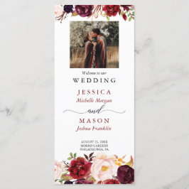 Rustic Marsala Burgundy Wedding Program Programm
