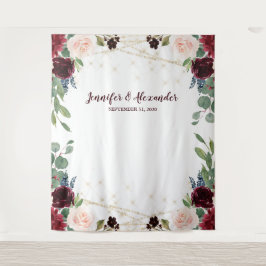 Rustic Marsala Floral Wedding Foto Stand Hintergru Wandteppich