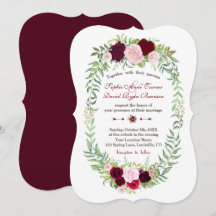 Rustic Marsala Floral Wreath Burgundy Wedding