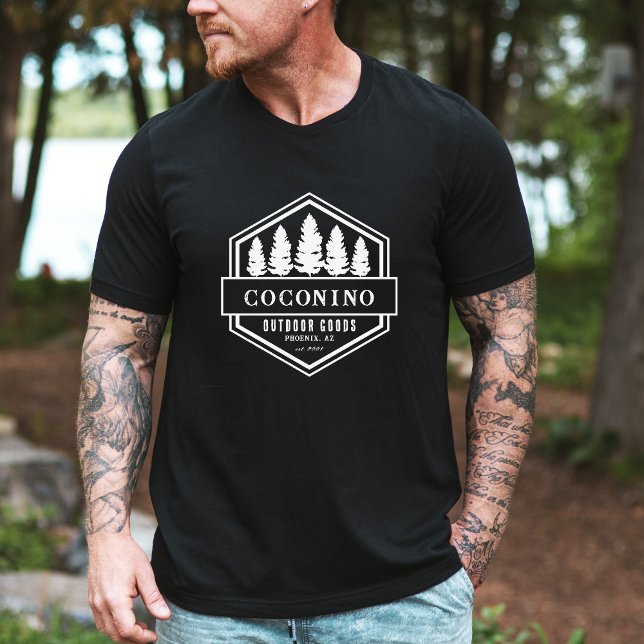 Rustic Masculine Forest Mountains Outdoors T-Shirt (Von Creator hochgeladen)