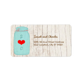 Rustic Mason Jar auf Illustrierte Hochzeit der Bar Adressaufkleber