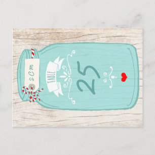 Rustic Mason Jar auf Illustrierte Hochzeit der Bar Postkarte