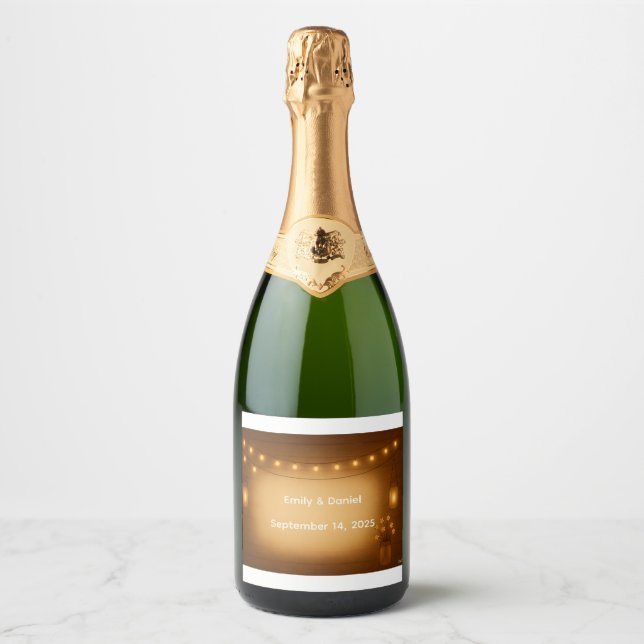 Rustic Mason Jar Berry Wedding Wine Bottle Label (Vorderseite)