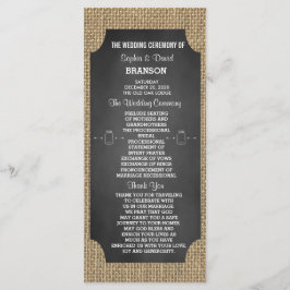Rustic Mason Jar Burlap Wedding Programm Custom
