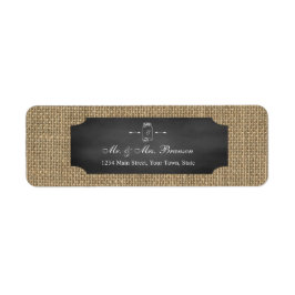 Rustic Mason Jar Chalkboard Burlap Wedding