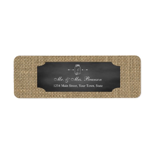 Rustic Mason Jar Chalkboard Burlap Wedding (Vorne)