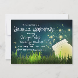 Rustic Mason Jar & Fireflies BRAUTPARTY Einladung