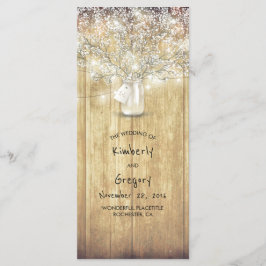 Rustic Mason Jar Gipskraut Hochzeitsprogramme Programm
