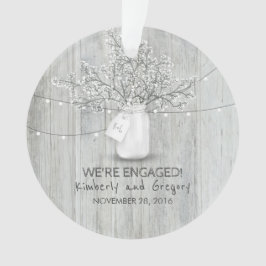 Rustic Mason Jar Gipskraut String Lights Wood Ornament