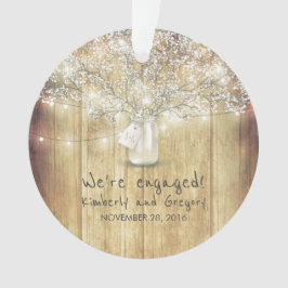 Rustic Mason Jar Gipskraut String Lights Wood Ornament