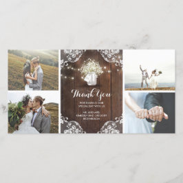 Rustic Mason Jar Gipskraut Wedding Vielen Dank Dankeskarte