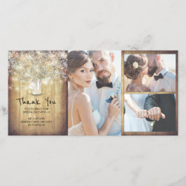 Rustic Mason Jar Gipskraut Wedding Vielen Dank Dankeskarte