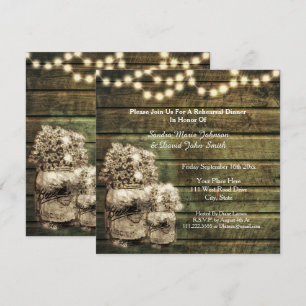 Rustic Mason Jar Hochzeit Probe Dinner Einladung