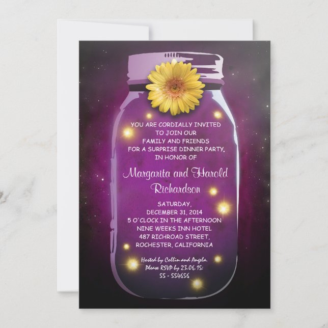 Rustic Mason Jar Hochzeitstag Einladung (Vorderseite)