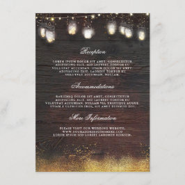 Rustic Mason Jar Lights Hochzeitsinformation Gast Begleitkarte
