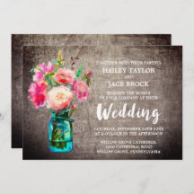 Rustic Mason Jar mit Blume Bouquet Wedding