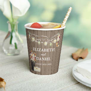 Rustic Mason Jar Personalisiert Brautparty Paper  Pappbecher