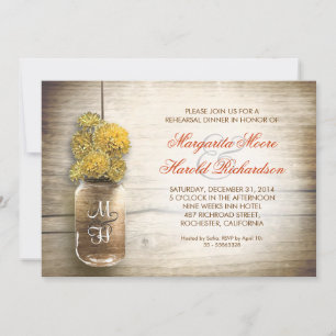 rustic mason jar rehearsal dinner invitations einladung