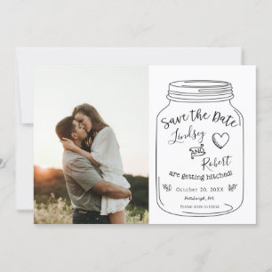 Rustic Mason Jar Save the Date mit Foto Einladung