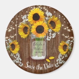 Rustic Mason Jar Sonnenblume Save the Date Hochzei Magnet