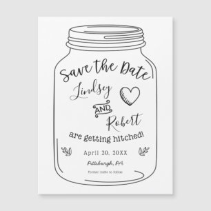 Rustic Mason Jar Speichern Sie das Date Magnet