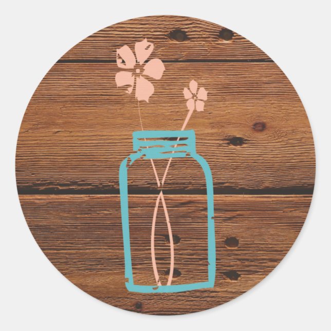 Rustic Mason Jar Sticker (Vorderseite)