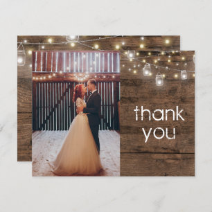 Rustic Mason Jar String Lights Foto Vielen Dank Einladung