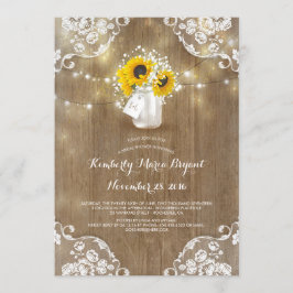 Rustic Mason Jar Sunflower Brautparty Einladung