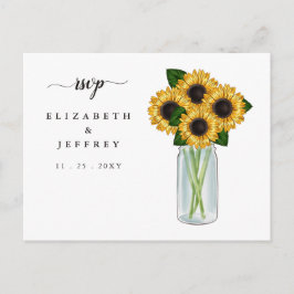 Rustic Mason Jar Sunflowers UAWG Postcard Einladungspostkarte