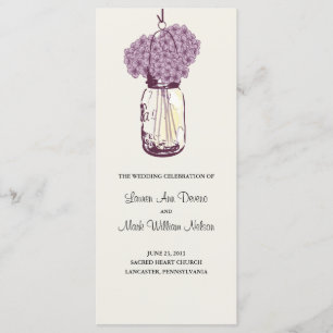 Rustic Mason Jar und Hydrangeas Programm