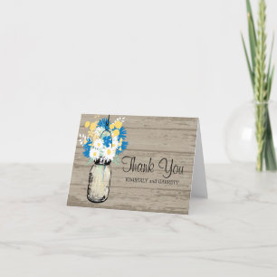 Rustic Mason Jar und Wildblumen Dankeskarte