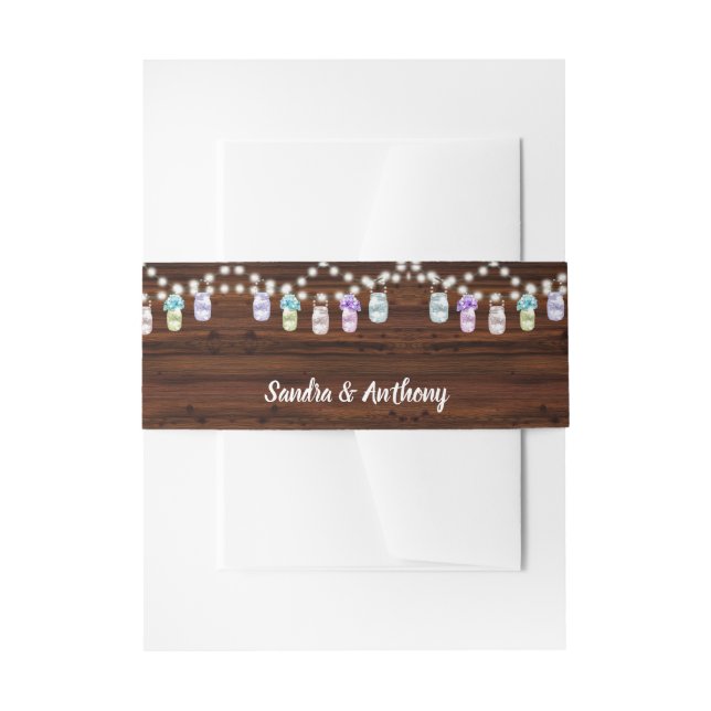 Rustic Mason Jar Wedding Einladung Bly Band (Vorderseite Beispiel)