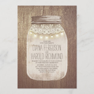 Rustic Mason Jar Wedding Einladungen