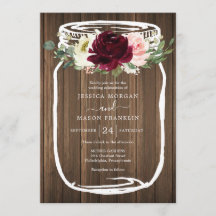 Rustic Mason Jar Wedding Einladungen